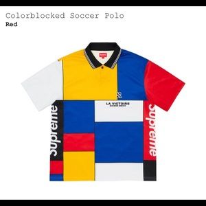 supreme colorblocked soccer polo